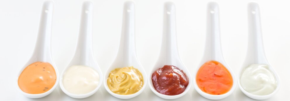 sauces, mayonnaise, ketchup, soups, chocolate fillings, liquid doughs, marinades and dressings